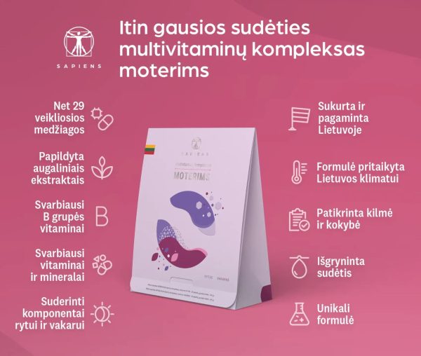 Sapiens Multivitaminų komplekso Moterims x 3 Rinkinys Online