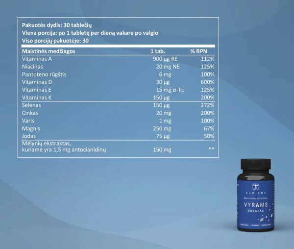 Sapiens Multivitaminų kompleksas Vyrams Online Sale